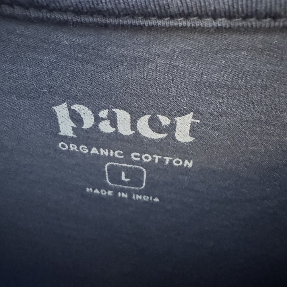 Set of 2 Pact Organic Cotton T Shirt Dress Sz L Pocket Crewneck Striped New - Picture 5 of 11